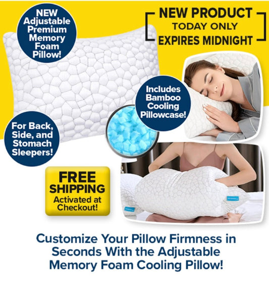 Adjustable Memory Foam Cooling Pillow