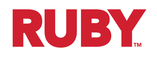 logo with red text reading ruby with trademark symbol on the right 