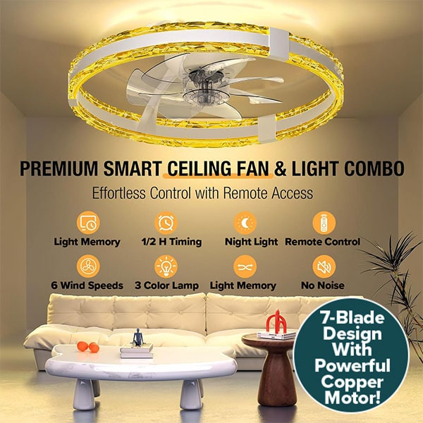 Chandelier Fan with Dimmable Lights
