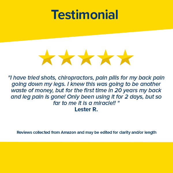 Here’s a rewritten version using your product data: A five-star testimonial from Lester R. on Amazon shares that after 20 years of suffering, his back and leg pain disappeared in just two days of using Hempvana Original Roll-On topical analgesic.