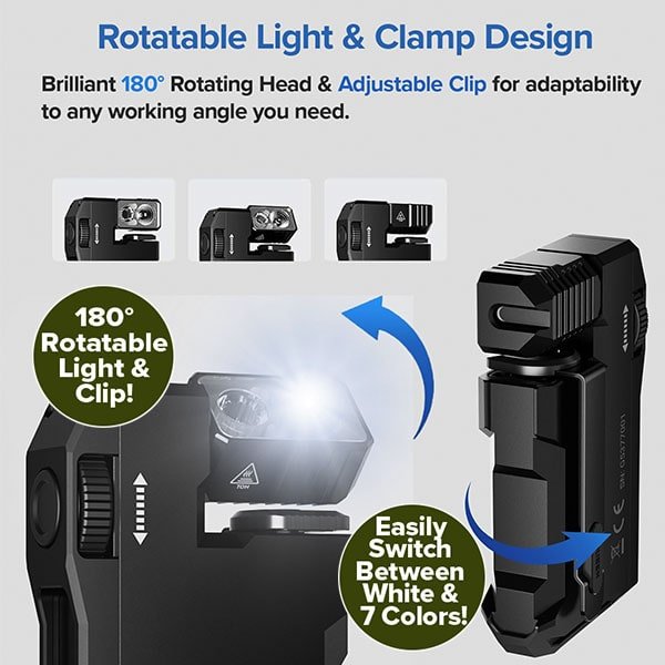 Rechargeable 400 Lumens Dual Light Flashlight