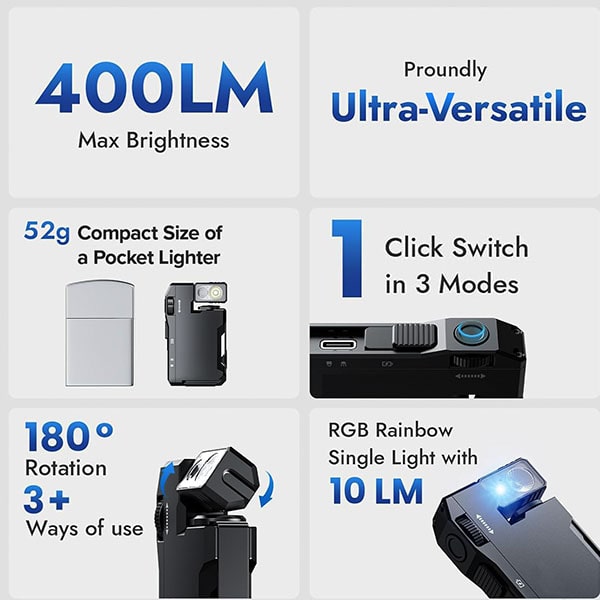 Super Bright Slim Dual Light Flashlight