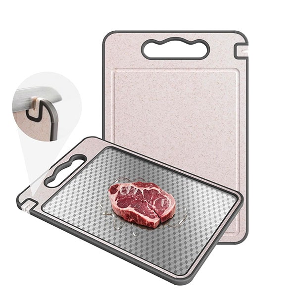 Stainless Steel Double-Sided Cutting Board with Knife Sharpener