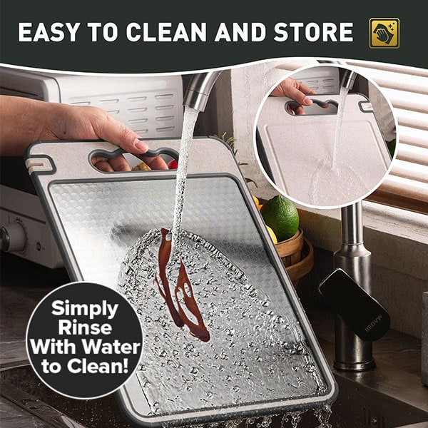 Stainless Steel Double-Sided Cutting Board with Knife Sharpener