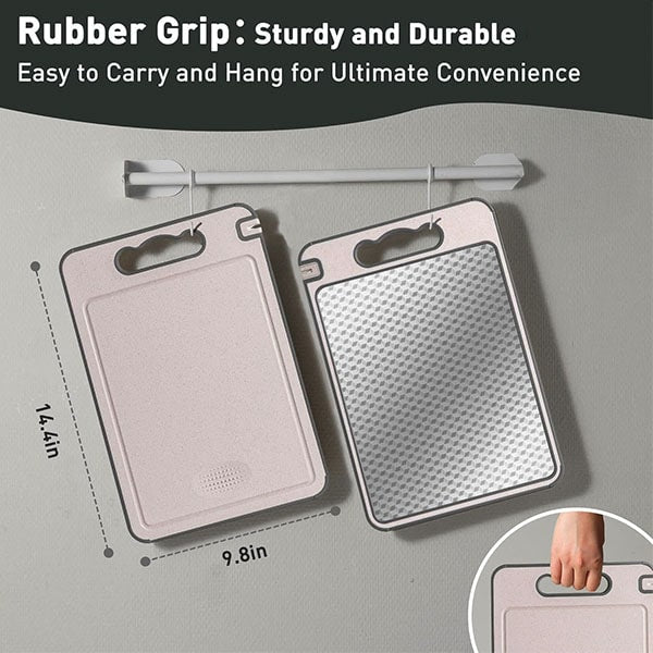 Stainless Steel Double-Sided Cutting Board with Knife Sharpener