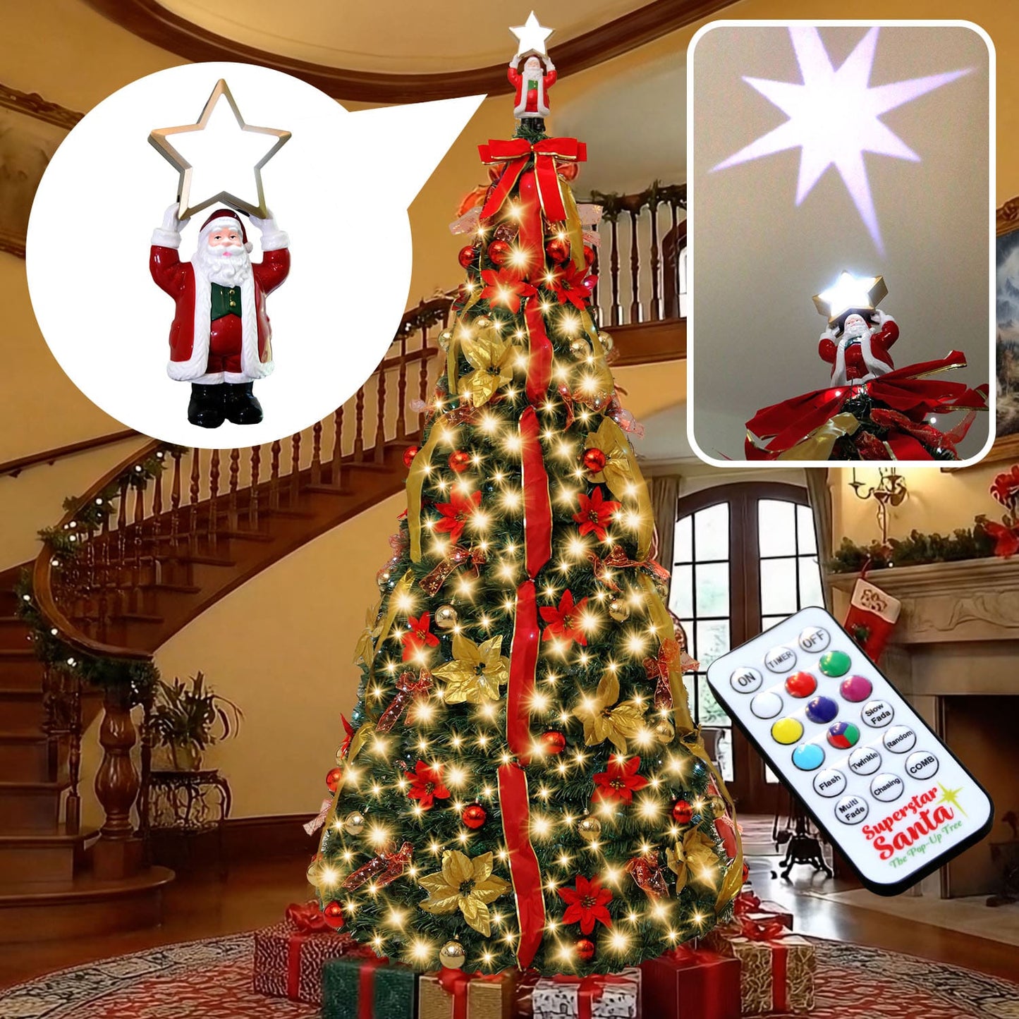 Superstar Santa Pop-Up Christmas Tree