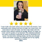 A woman enjoys a pink drink. Below, a testimonial praises Calming Sleep (Includes 30 Packs)—formulated with ashwagandha—for its soothing effects, convenience, and sugar-free recipe. Five gold stars and the name Jill D. are also visible.