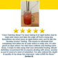 A mason jar filled with ice holds a pink drink made with Calming Sleep (Includes 30 Packs), infused with relaxing ingredients like ashwagandha and topped with a glass straw. Below the jar is a five-star review highlighting how Calming Sleep has improved sleep quality, reduced anxiety, and has a pleasant taste.
