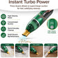 Introducing Quack Attack, the green handheld vacuum designed to tackle crumbs, dirt, pet hair, and small debris. Infographics emphasize its high-velocity motor and concentrated suction for powerful cleaning, a cordless design for easy portability, and compact size perfect for tight spaces.
