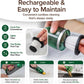 A person recharges, cleans, and empties the Quack Attack handheld cordless vacuum with a HEPA filter. Icons highlight its cord-free convenience, advanced HEPA filtration, quick-empty feature, and easy maintenance—making it perfect as a pet hair cleaner—with clear text instructions and images for guidance.
