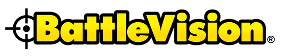 yellow and black text reading battlevision with small target on left