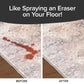 Side-by-side images of a rug: “Before” shows a large red stain, and “After” highlights Horsepower Bull Shot’s powerful results. Text above reads, “Like Spraying an Eraser on Your Floor!”.