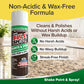 A can of Bull Shot Granite & Stone cleaner sits on a polished countertop. Its non-acidic, wax-free formula delivers a streak-free finish—no harsh acids or waxy buildup. Green and yellow branding highlights this premium stone cleaner.