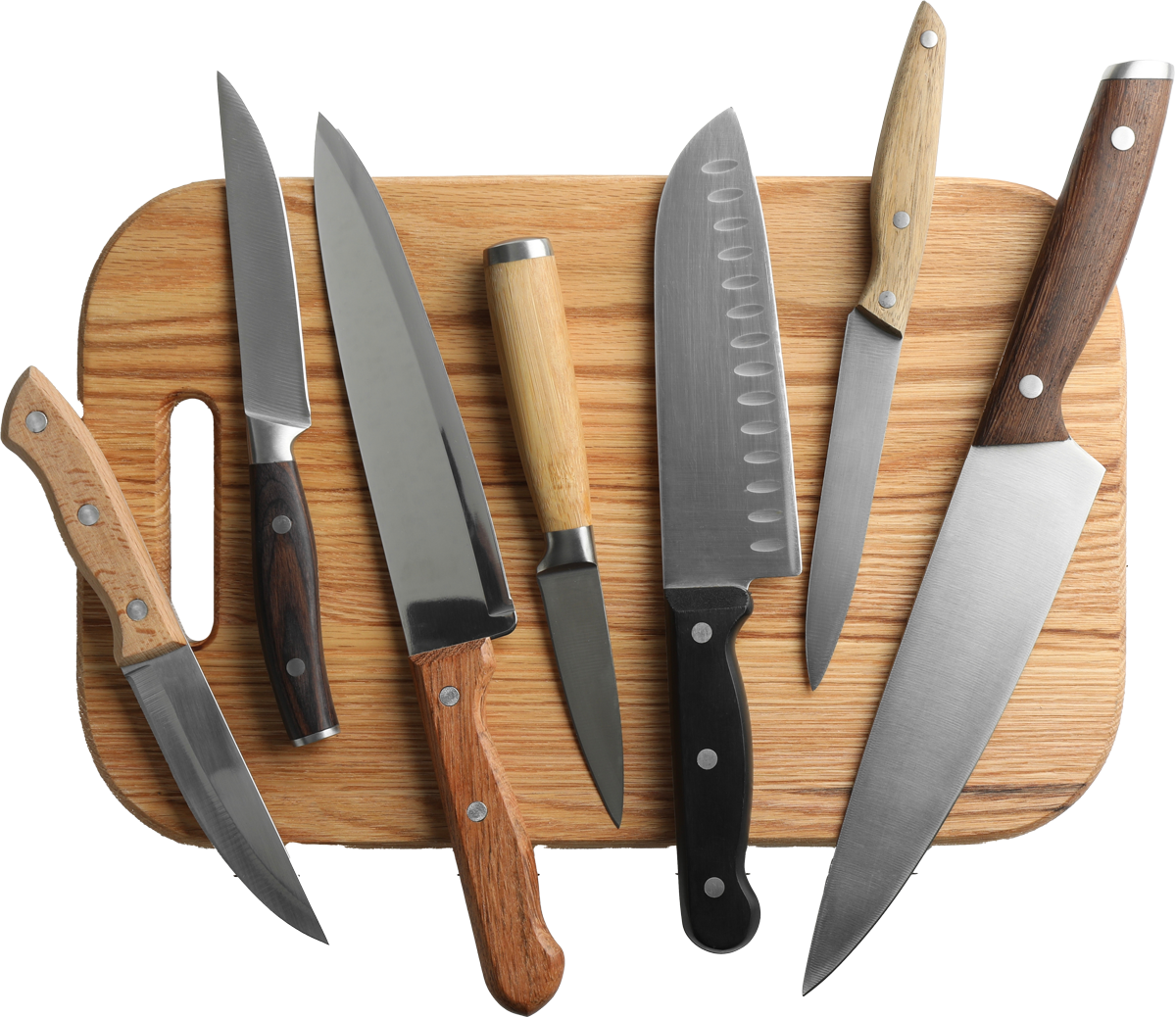 Knives on cutting board