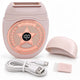 Lady Sheriff™ Women’s Compact Wet & Dry Electric Razor featuring a digital battery display, a protective cap, a USB charging cable, and a small cleaning brush for a close, comfortable shave.