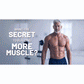 A muscular, silver-haired man stands shirtless in a gym. Text asks, Want the secret to building muscle? Discover how Muscle Code Essential Amino Acid Capsules support lean muscle growth and recovery.
