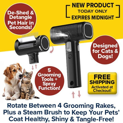5-in-1 Pet Hair Brush & Grooming Rakes
