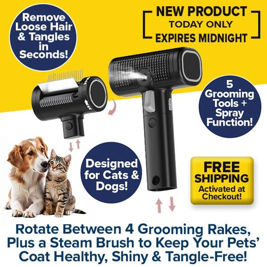 Main product image: 5-in-1 Pet Hair Brush & Grooming Rakes