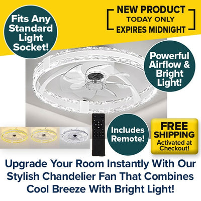 Chandelier Fan with Dimmable Lights