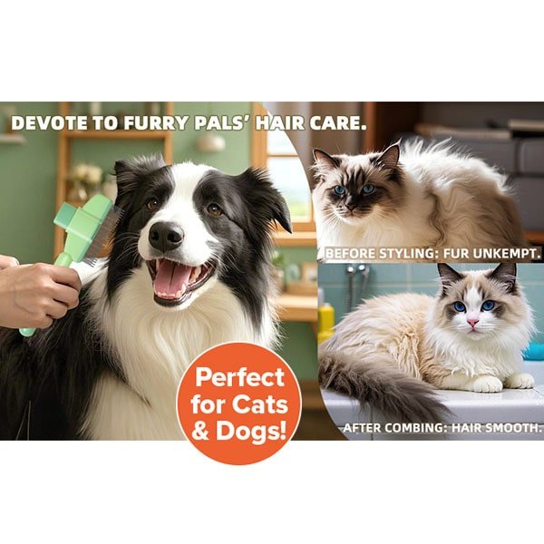 Pet Hair Removal Comb with Release Button