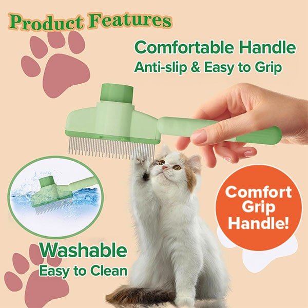 Pet Hair Removal Comb with Release Button