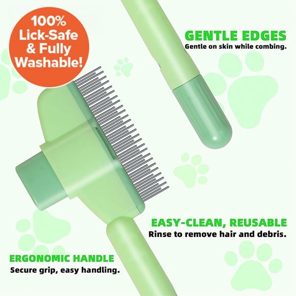Pet Hair Removal Comb with Release Button