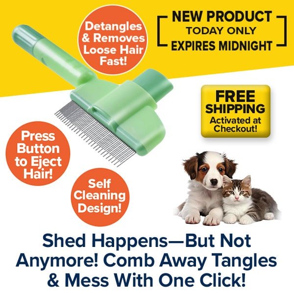 Pet Hair Removal Comb with Release Button