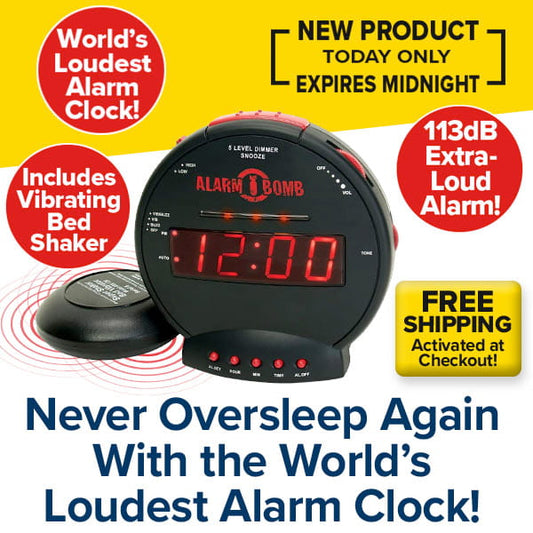 Main product image: Alarm Bomb Extra Loud Alarm Clock With Bed Shaker