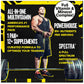 A muscular man stands behind a large barbell as text promotes Animal Pak - Multivitamin for Men & Women, featuring 85+ nutrients, immune support, Spectra antioxidants, and a complete vitamin and mineral blend.