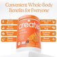 An orange container of Create Creatine Gummies features icons and text highlighting benefits: boost energy, build muscle strength, recover faster, improve sleep, reduce joint pain and brain fog, hydrate quicker, and increase stamina. Contains Creapure Creatine Monohydrate.