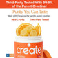 Open container of Create Creatine Gummies, topped with orange slices; text highlights 99.9% pure Creapure Creatine Monohydrate, third-party testing, the “Purity You Can Taste” slogan, and NSF Certified Sport logo.