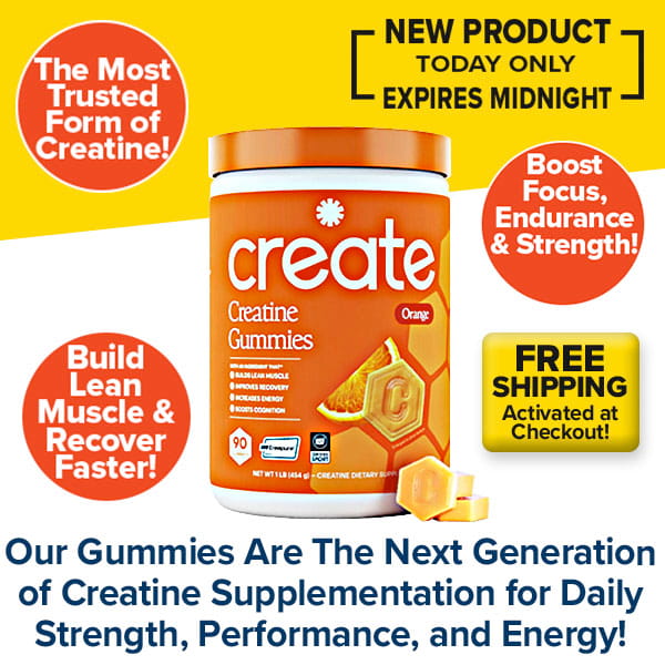 Create Creatine Gummies in orange flavor feature Creapure Creatine Monohydrate to support muscle strength and recovery. Enjoy bold colors, free shipping, and a product image included!.