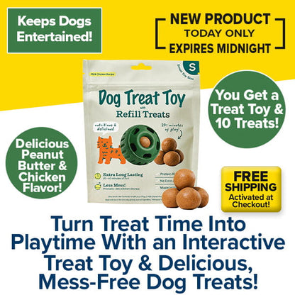 Give your furry friend endless playtime with the Dog Treat Toy With Refill Treats, packed with irresistible peanut butter and chicken flavor! Specially crafted to fit perfectly with the Dog Treat Toy, these Peanut Butter Dog Treats are both delicious and engaging—ideal for entertaining your pup. Take advantage of special promotional offers on this exciting new product, including free shipping, and give your dog interactive fun plus long-lasting chews that keep every tail wagging!.