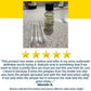 A bottle of Dr. Leo Acne Buster with a set of cotton swabs on a bathroom counter, positioned below five yellow stars and a customer review.