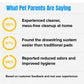 Infographic featuring three yellow circles displaying 98%, 97%, and 96%. Highlights positive feedback from pet parents on the cleanliness, the innovative Drawstring Pee Pad (Includes 25 Pads) system, and effective odor control features. Text below references customer reviews praising the leak-proof design of Drawstring Pee Pad (Includes 25 Pads) and spotlights real user experiences.