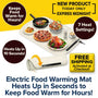 Discover the convenience of the Electric Food Warming Mat, expertly made from food-grade silicone to safely hold a variety of dishes. This essential kitchen accessory features rapid heat-up and 7 adjustable heat settings, ensuring your meals stay warm for hours. Durable construction and easy cleaning make everyday use effortless, while complimentary shipping and a limited-time offer give you even more reason to experience its benefits in your home.