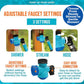 Infographic shows the Garden Hose Faucet Connector With Tap, featuring 360° rotation and adjustable modes—shower, stream, hose. Labels demonstrate switching between water settings for versatile flow using the connector.