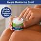A person dips a finger into a jar of Hempvana Hemorrhoid cream infused with hemp seed oil, with text reading Helps Moisturize Skin! and Helps Protect Delicate Skin! visible in the image.