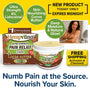 Create a promotional ad for Hempvana Cocoa Butter, a pain relief cream uniquely formulated with hemp seed oil and rich cocoa butter. Featuring 4% lidocaine to numb pain at the source, it delivers targeted comfort, deep hydration, and skin nourishment. Enjoy free shipping! Visual: A woman applies this lidocaine-infused cream to her arm. Text: Numb Pain at the Source. Nourish Your Skin.