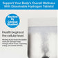 A dissolvable tablet fizzing in a glass of water, with text promoting Molecular Hydrogen Water Drinking Tablets for cellular health and overall wellness. Blue badge reads: Backed by Clinical Studies! Enjoy the benefits of hydrogen-rich water for enhanced vitality.