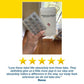 A hand holding a blister pack of tablets in front of a Molecular Hydrogen Water Drinking Tablets box, highlighting the benefits of hydrogen-rich water. Below, a five-star review and a positive testimonial from Reese emphasize the effectiveness of these hydrogen water drinking tablets.