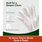 Introducing the Hypoallergenic Dog & Cat Bathing Glove Wipes: a white glove with extra thick fabric, 3D pearl texture, and reinforced double seams. Designed for deep cleaning your pet’s whole body and paws, its XL size makes bath time easy and thorough.