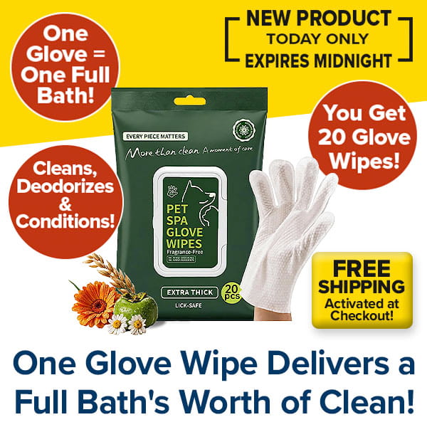 Introducing Hypoallergenic Dog & Cat Bathing Glove Wipes—each package features a convenient white glove design with messaging that emphasizes cleanliness, conditioning, and deodorizing for your pet. These gentle, hypoallergenic wipes are specially formulated to be safe on your furry friend’s skin while delivering powerful odor neutralization for a refreshingly clean finish. Each pack includes 20 glove wipes, with every wipe providing a full bath’s worth of clean for your dog or cat. Plus, enjoy perks like
