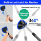 The Car Windshield Cleaner features a blue microfiber pad and a telescopic handle adjustable from 30-45 cm. Its 360° rotating panel has a lock latch for secure fixing, making it ideal for streak-free window or windshield cleaning.