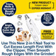 Dog Nail Clippers & Grinder with LED Light shown with a cat, a dog, detachable heads, a charging cable, and promotional text about trimming, smoothing, and free shipping.