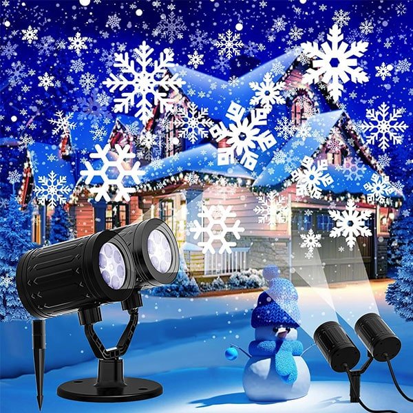 Dual Head Christmas Snowflake Projector