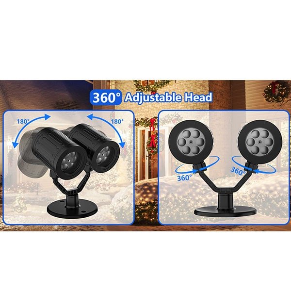 Dual Head Christmas Snowflake Projector