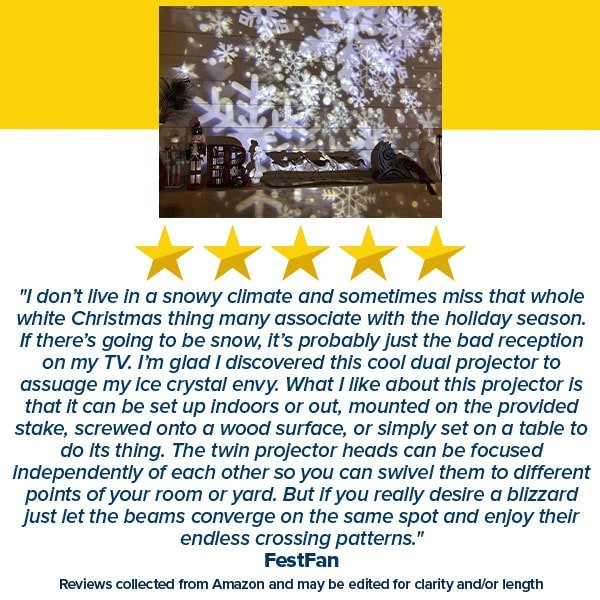 Dual Head Christmas Snowflake Projector