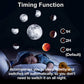 A child sleeps while the Galaxy Projector for Bedroom casts moon phases above. With a constellation timer for 1, 2, or 4 hours, it turns off automatically so the soothing light doesn’t stay on all night.
