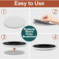 Step-by-step diagram shows how to apply Heavy Duty Furniture Sliders, with a hand peeling the backing. Text in the center reads Protects Floors From Scratches! and Easy to Use at the top.